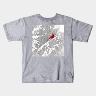 Red Cardinal in Winter Kids T-Shirt